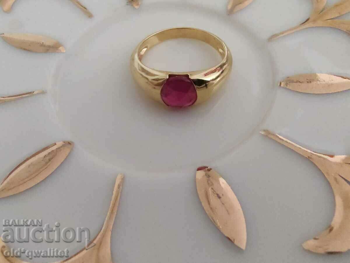Attractive, silver ring, silver 925, gold-plated, ruby with price 127.00 BGN | € 64.93 Attractive, silver ring, silver 925, gold-plated, ruby with price 127.00 BGN | € 64.93
