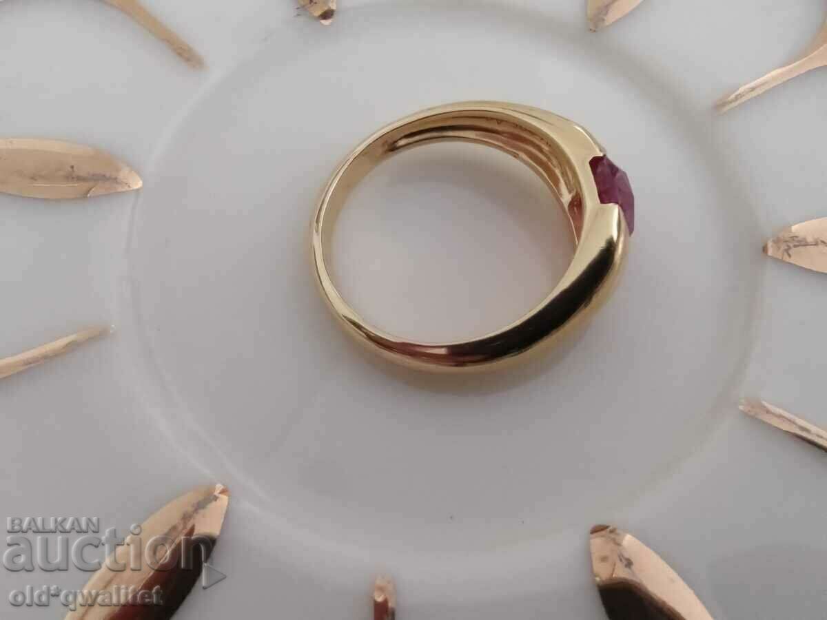 Auction Attractive, silver ring, silver 925, gold-plated, ruby Auction Attractive, silver ring, silver 925, gold-plated, ruby