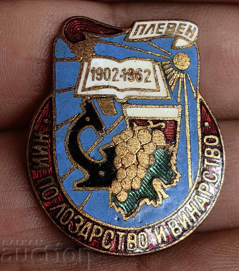 НИИ ПО ЛОЗАРСТВО И ВИНАРСТВО ПЛЕВЕН НАГРЪДЕН ЗНАК ЗНАЧКА