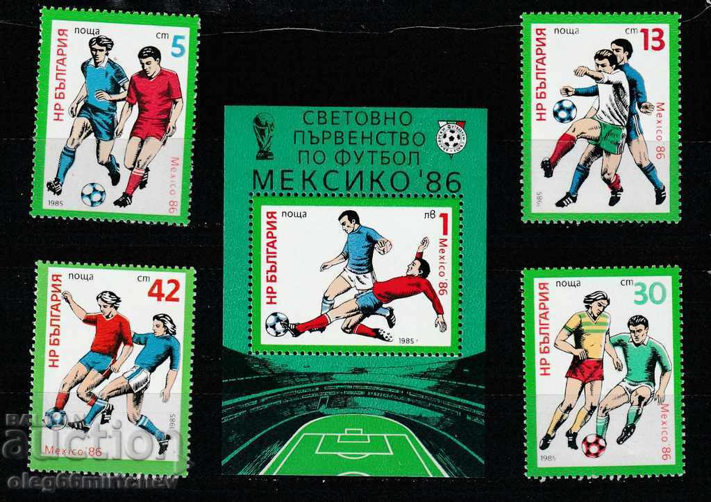 Bulgaria 1985 Sport - Sat fotbal + bl. BK№3426/30 curat