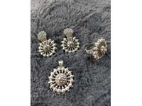 Arpalii granulation filigree, earrings, ring, necklace