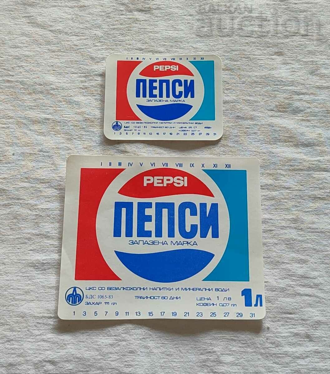 PEPSI LABEL 1983 LOT 2 NUMBERS SMALL and LARGE