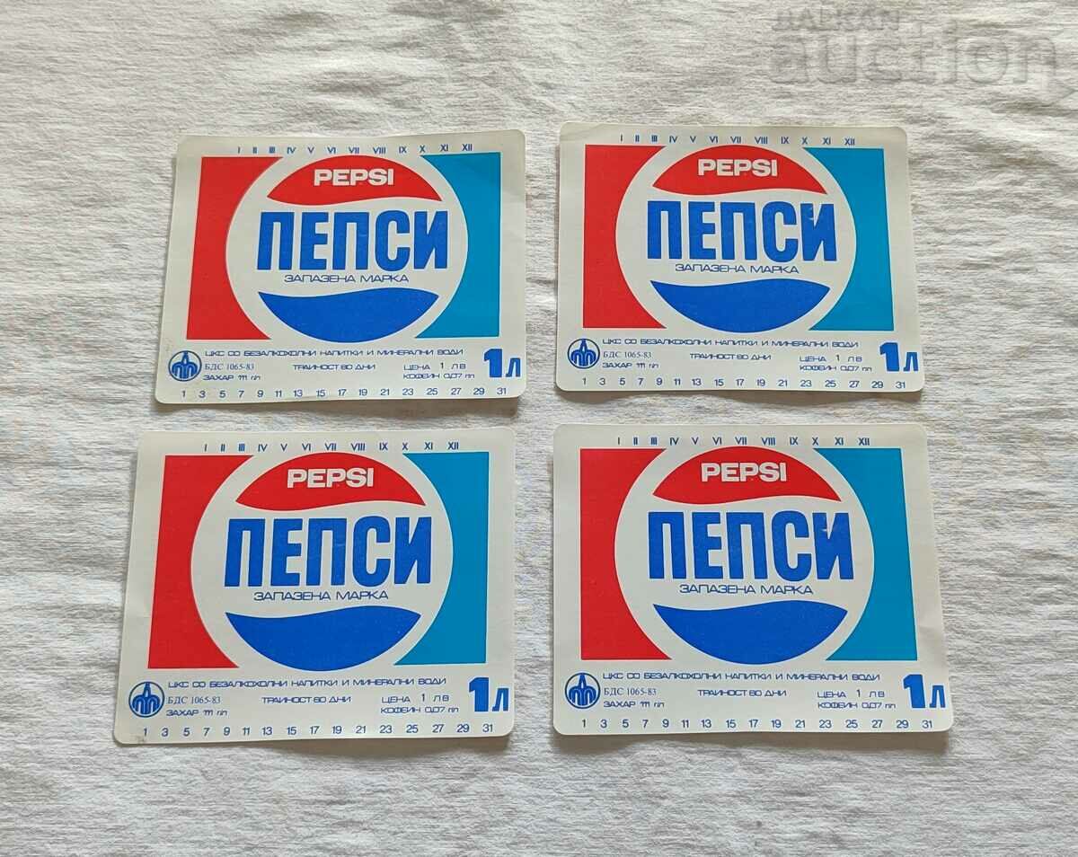 PEPSI LABEL 1983 LOT 4 NUMBERS LARGE