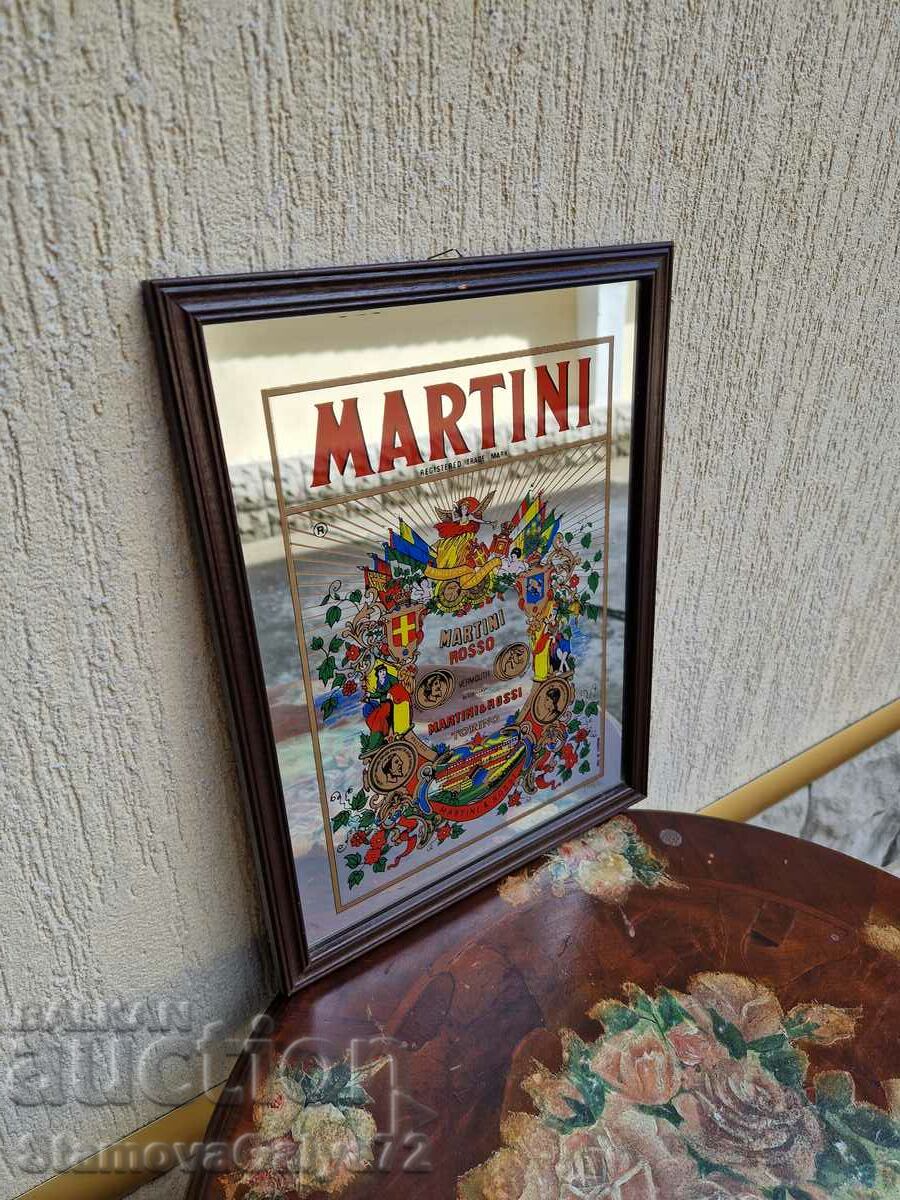 O minunată oglindă publicitară antică de colecție Martini