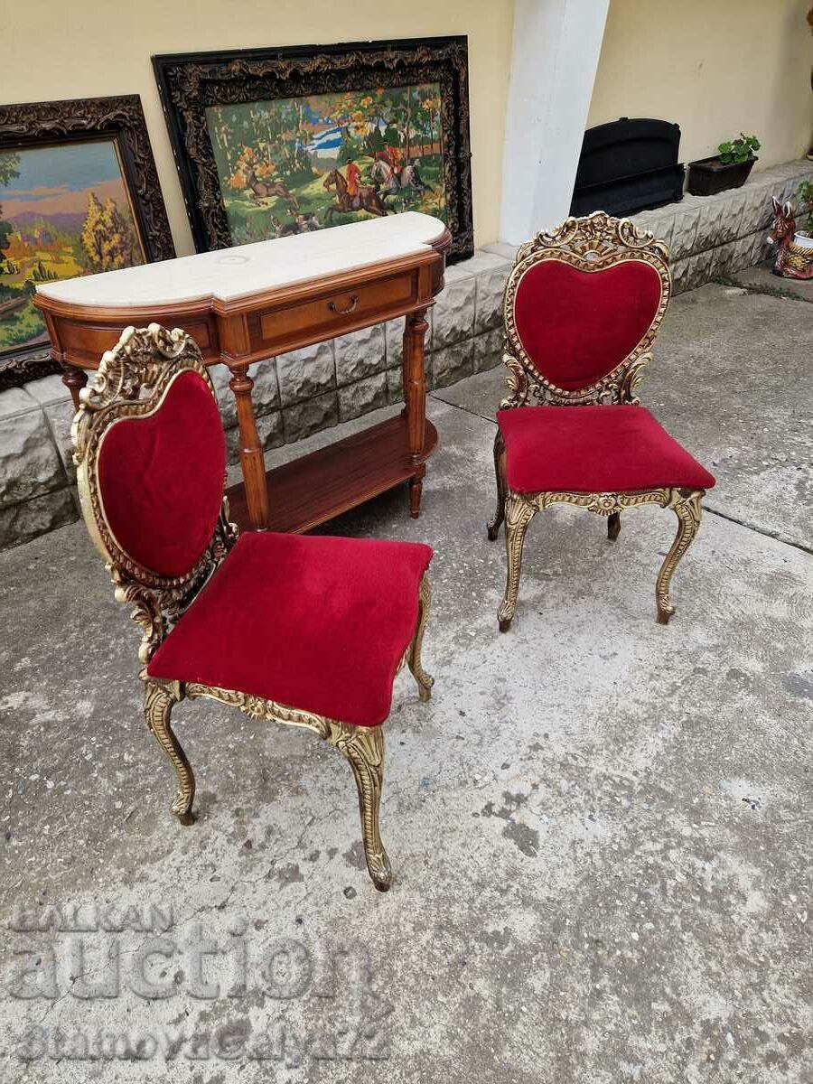 Delivery of A pair of superb antique metal chairs