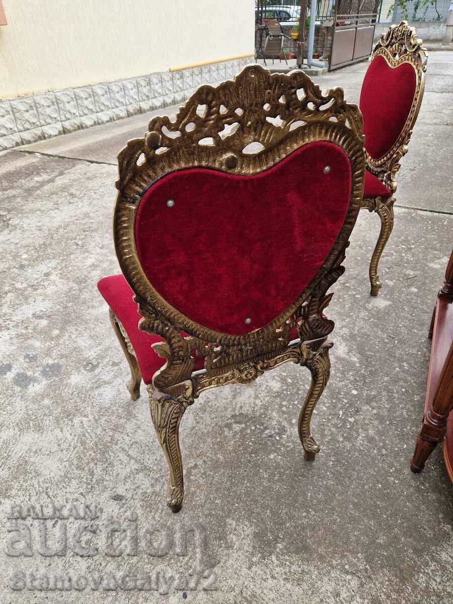 A pair of superb antique metal chairs - 7