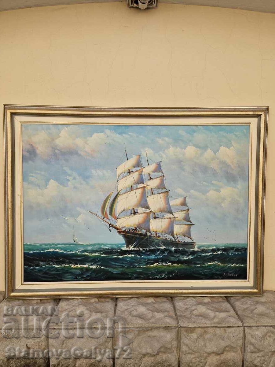 Όμορφη μεγάλη ελαιογραφία σε καμβά με τιμή 288.00 BGN | € 147.25