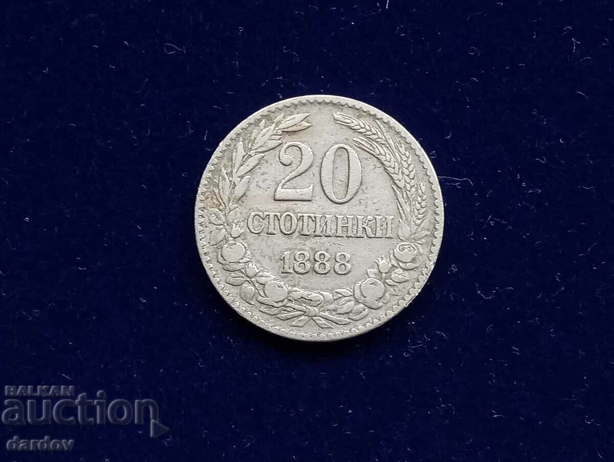 Bulgaria 20 cents 1888