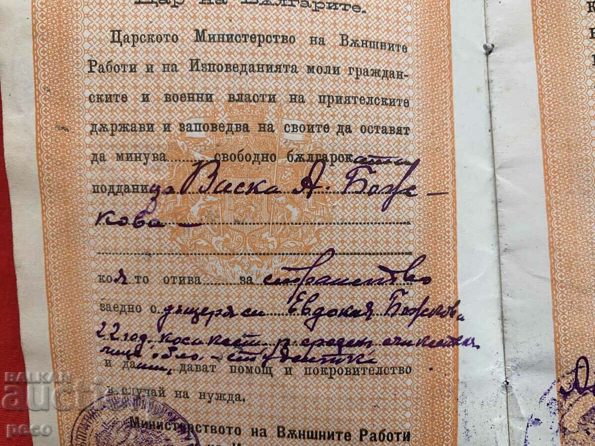 Auction Vaska Chaprashikova and Evdokia Obreshkova Dupnitsa Passport 1924 Auction Vaska Chaprashikova and Evdokia Obreshkova Dupnitsa Passport 1924