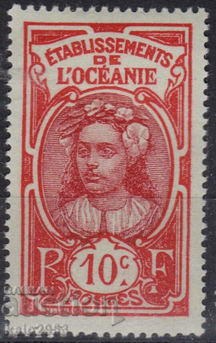 French Oceania-1913-Regular-Tahitianka,MLH