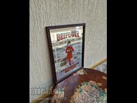 A lovely antique collectible Beefea advertising mirror