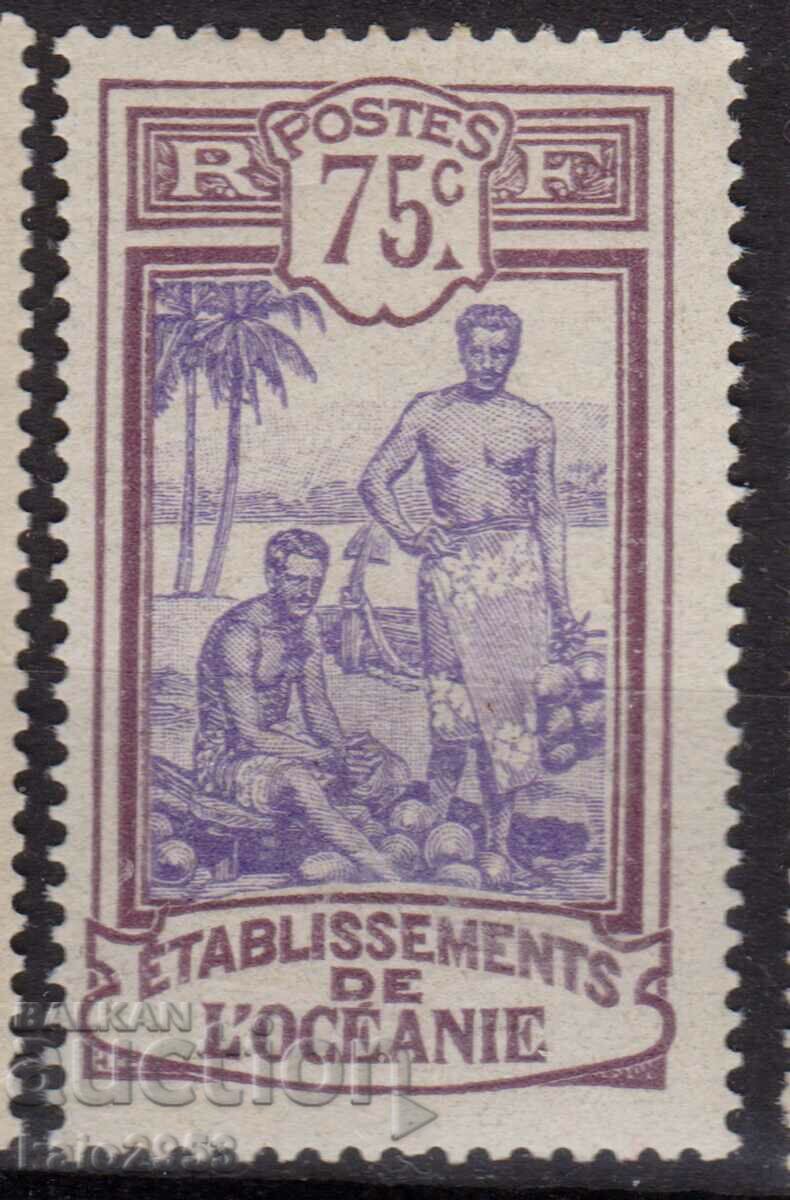 French Oceania-1913-Regular-Tahitani,MLH