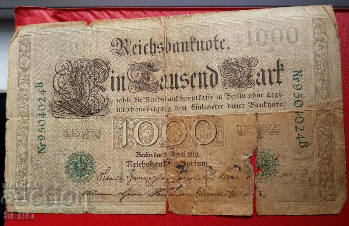 Bancnotă-Germania-1000 de mărci 1910