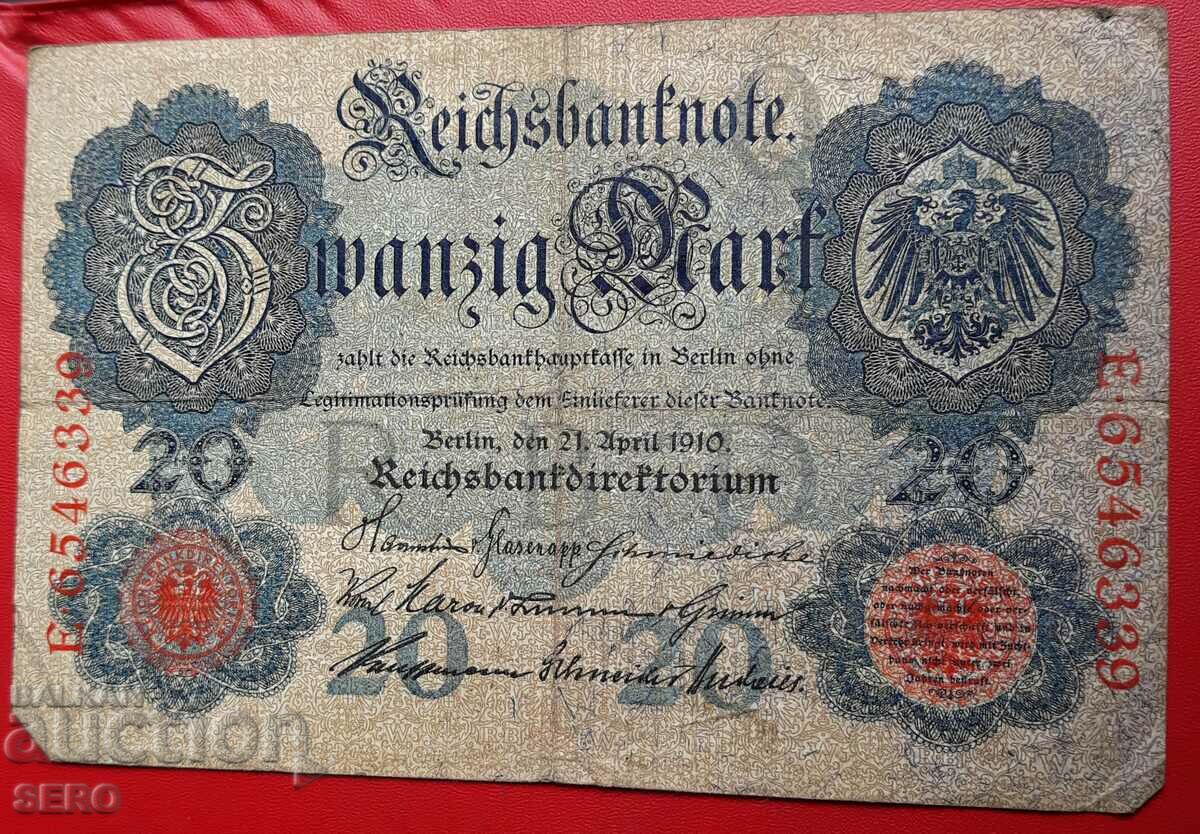 Bancnotă-Germania-20 mărci 1910