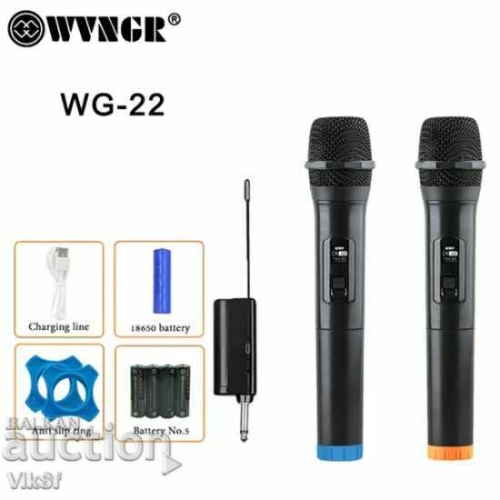 Pereche de microfoane wireless WG-22, 2, transmitator, receptor cu preț 56.50 BGN | € 28.89
