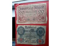 Banknote-Germany-lot 2 x20 stamps 1914,1918