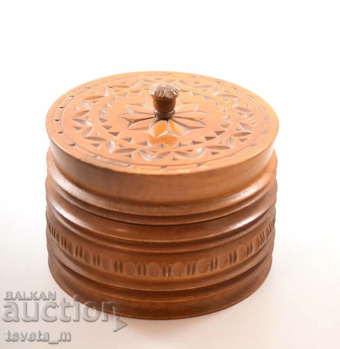 Wooden box cigarette holder carving walnut