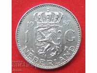 1 guilder 1957 Netherlands silver