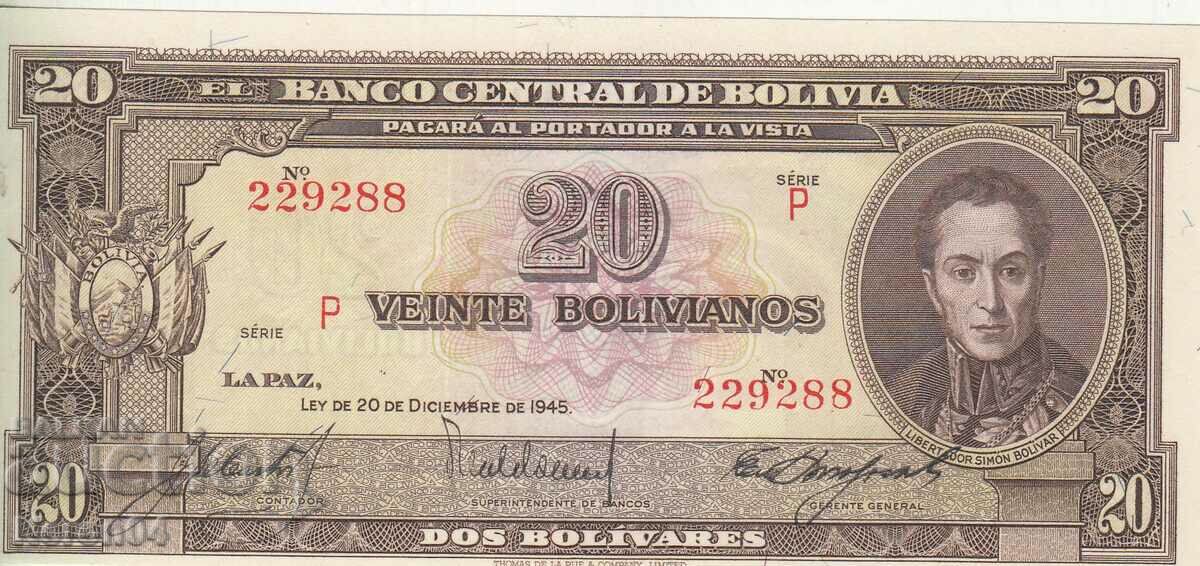 20 Boliviano 1945, Bolivia