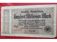 Bancnotă-Germania-100.000.000 de mărci 1923-o singură față