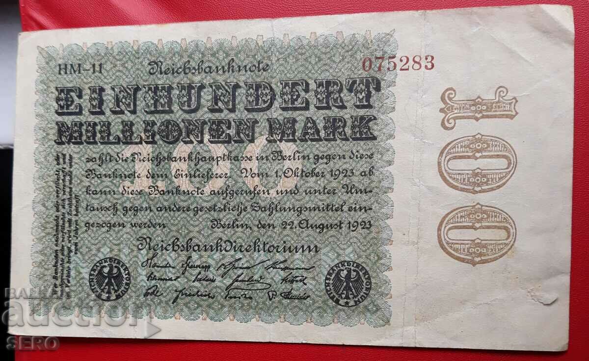 Banknote-Germany-100,000,000 marks 1923-single sided