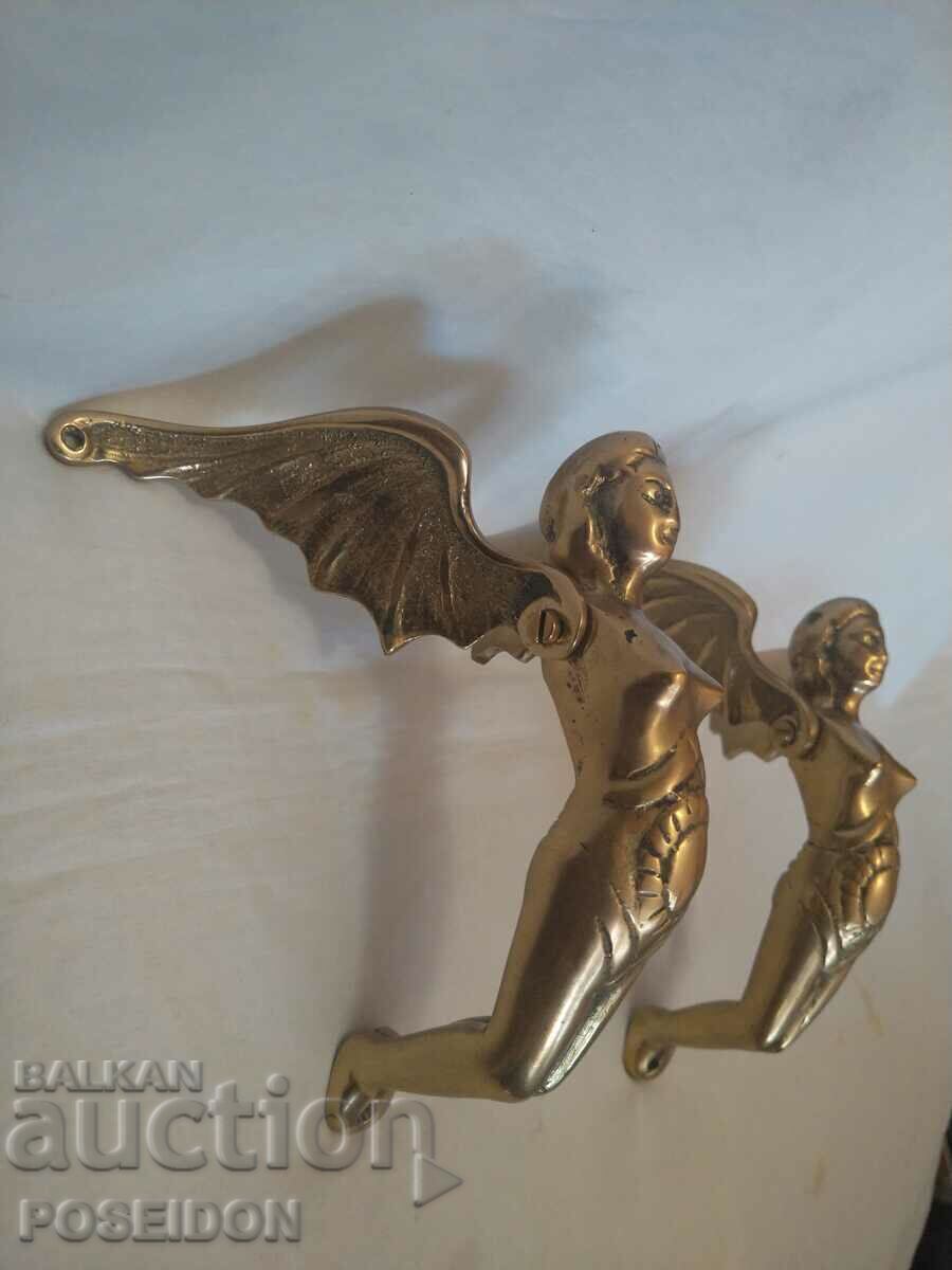 TWO ART DECO BRASS DOOR HANDLES with price 450.00 BGN | € 230.08