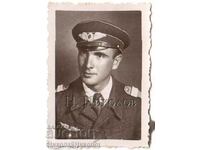 SMALL OLD PASSPORT PHOTO MILITARY AIRMAN PILOT D003