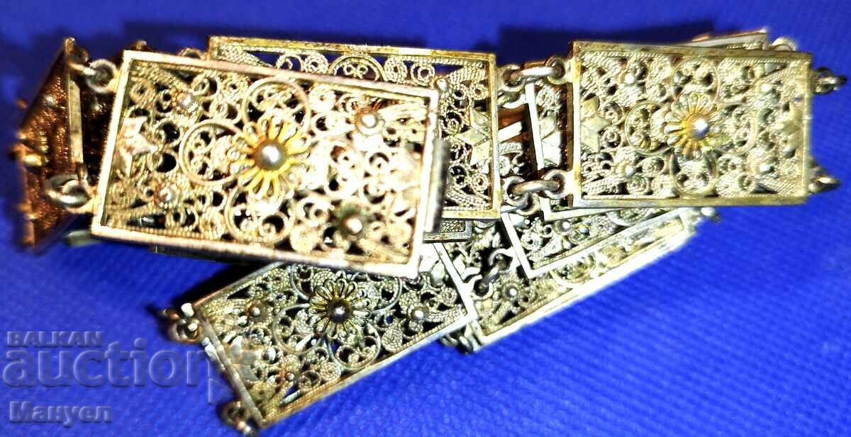 Old Renaissance silver belt, filigree.