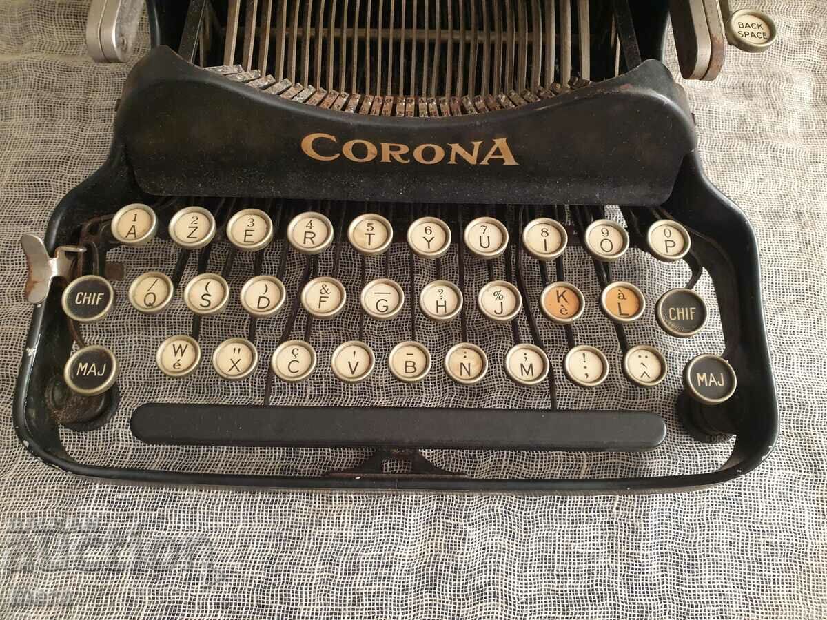 Vintage folding compact typewriter-CORONA with price 480.00 BGN | € 245.42 Vintage folding compact typewriter-CORONA with price 480.00 BGN | € 245.42