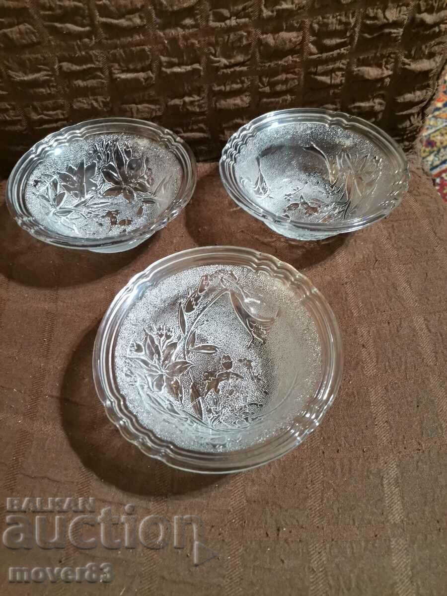 Glass bowls. 3 pieces