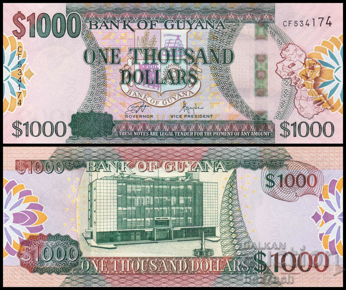 ❤️ ⭐ Γουιάνα 2011-2024 1000 $ UNC Νέο ⭐ ❤️