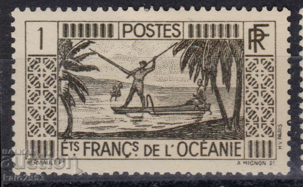 French Oceania-1934-Regular-Harpoon Fishing,MLH