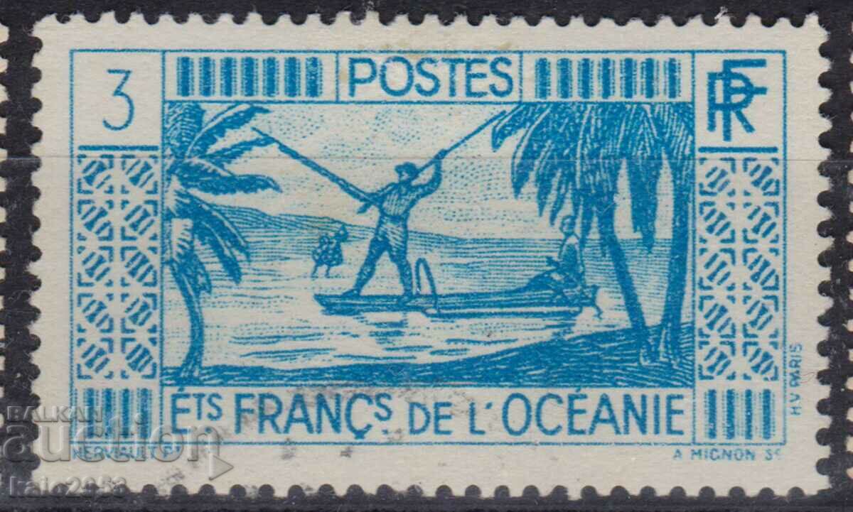 French Oceania-1934-Regular-Harpoon Fishing,MLH