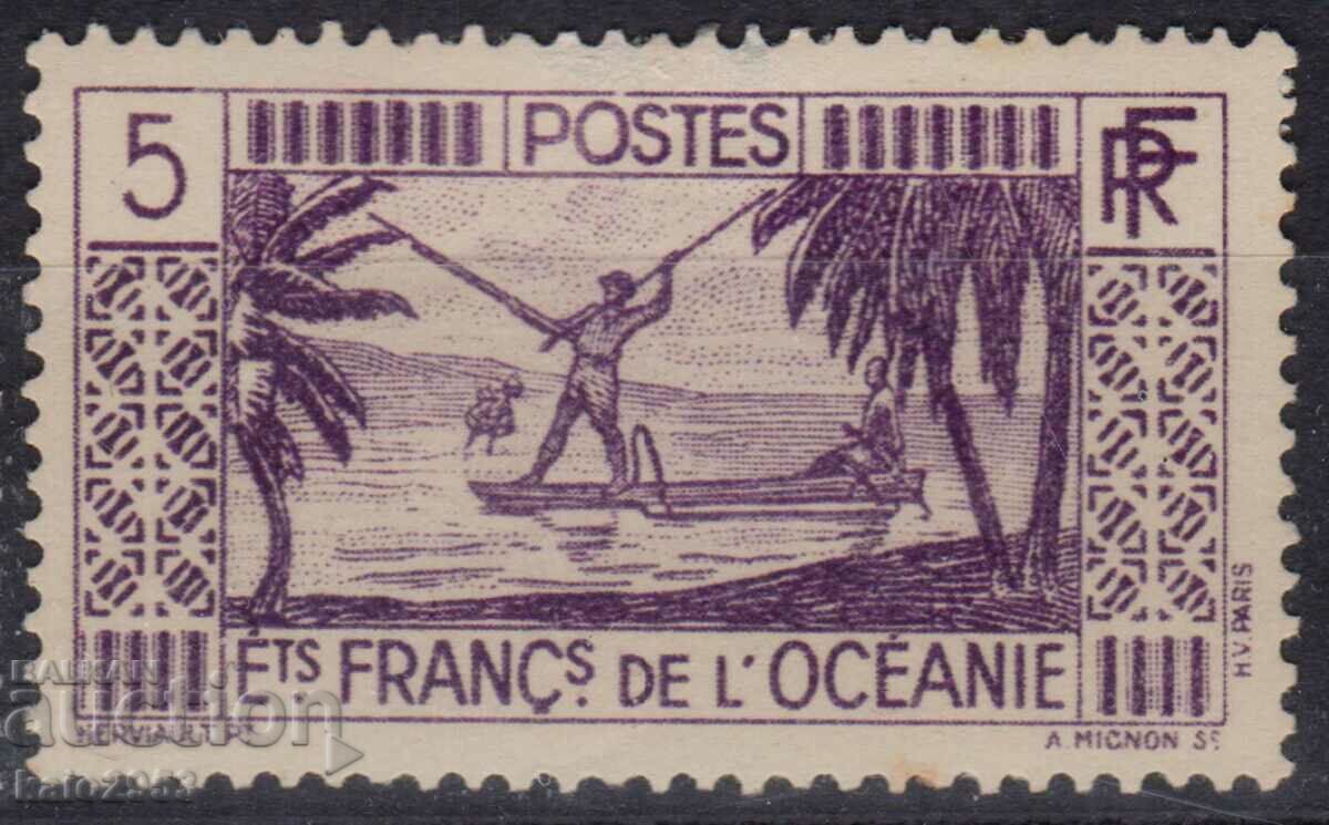 French Oceania-1934-Regular-Harpoon Fishing,MLH