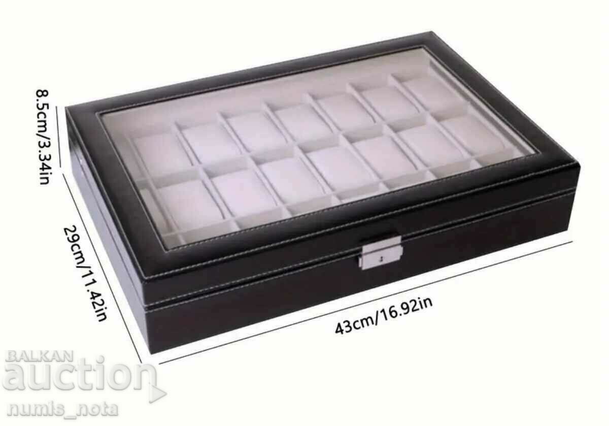 Луксозна кутия за часовници - 24 гнезда с цена 159.00 лв. | € 81.30 Луксозна кутия за часовници - 24 гнезда с цена 159.00 лв. | € 81.30