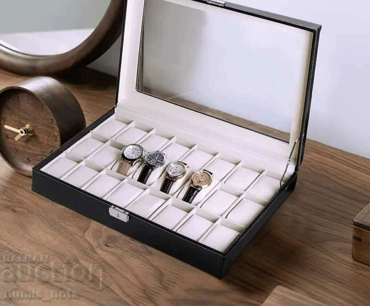 Луксозна кутия за часовници - 24 гнезда - 5 Луксозна кутия за часовници - 24 гнезда - 5