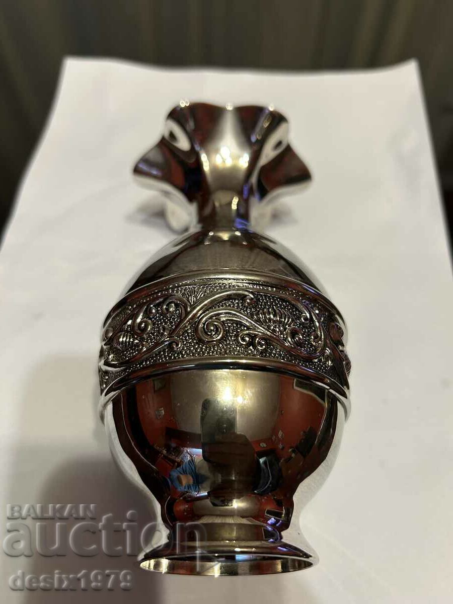 Old deep silver plated vase