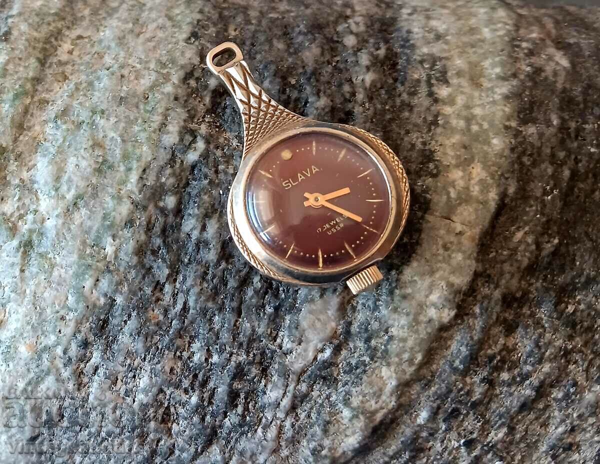 Auction Slava watch, gold plated, AU, excellent Auction Slava watch, gold plated, AU, excellent