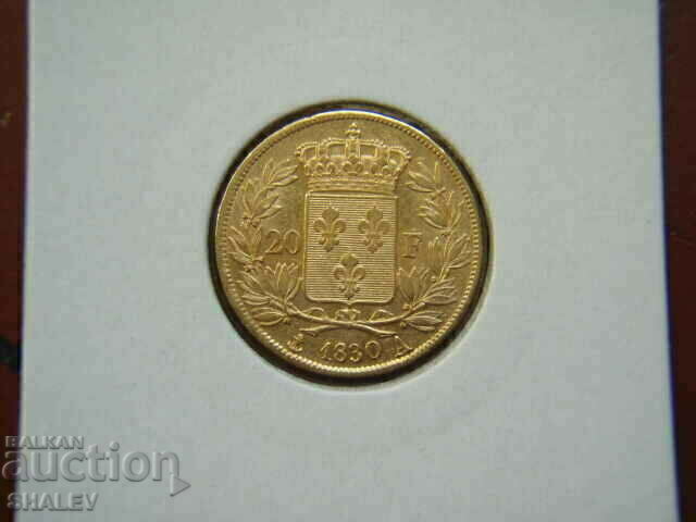 20 φράγκα 1830 Α Γαλλία (20 φράγκα Γαλλία) /1/ - AU (χρυσός)