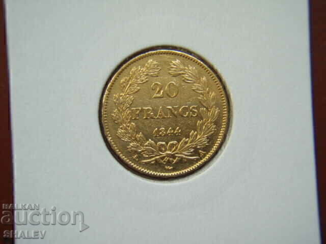 Livrarea 20 franci 1844 A Franța (20 franci Franța) - AU (aur)