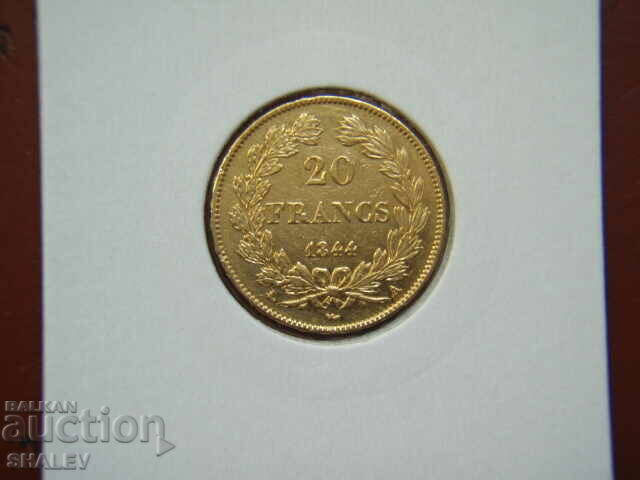 20 Francs 1844 A France (20 francs France) - AU (gold)