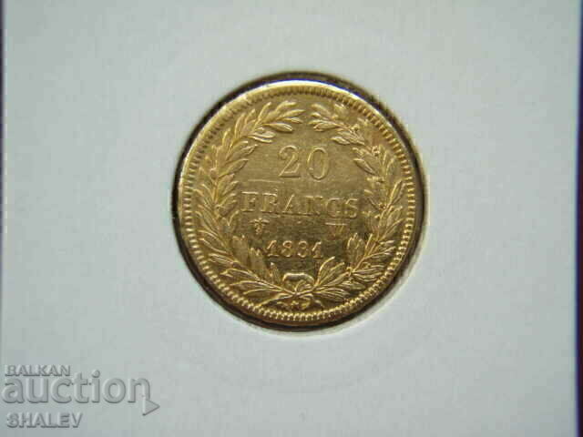20 Francs 1831 W France - AU (Gold) with price € 984.89 | 1926.28 BGN 20 Francs 1831 W France - AU (Gold) with price € 984.89 | 1926.28 BGN