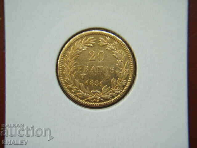 Auction 20 Francs 1831 W France - AU (Gold) Auction 20 Francs 1831 W France - AU (Gold)