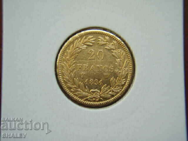 Delivery of 20 Francs 1831 W France - AU (Gold) Delivery of 20 Francs 1831 W France - AU (Gold)