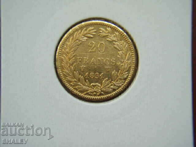 20 Francs 1831 W France - AU (Gold) 20 Francs 1831 W France - AU (Gold)