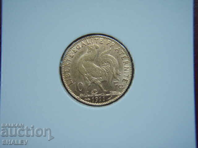 Licitație 10 franci 1911 Franța /1/- XF/AU (aur)