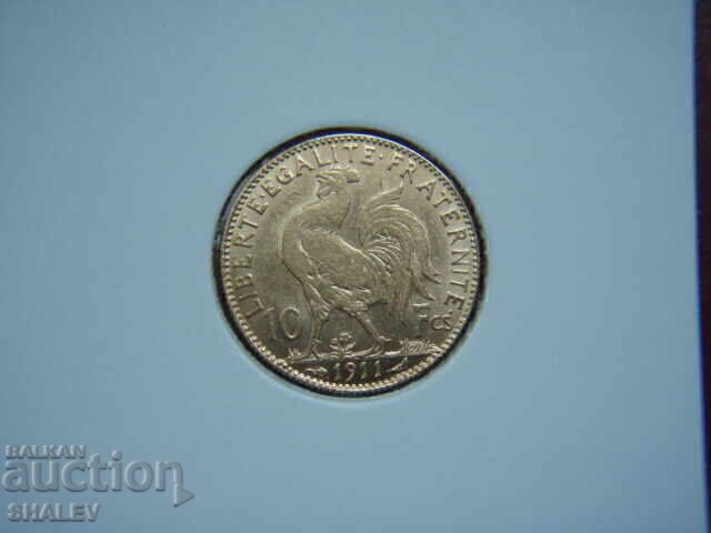 Livrarea 10 franci 1911 Franța /1/- XF/AU (aur)