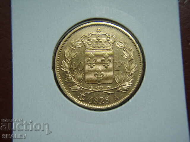 Livrarea 40 de franci 1828 А Franța (Franța) /2/ - XF/AU (aur) Livrarea 40 de franci 1828 А Franța (Franța) /2/ - XF/AU (aur)