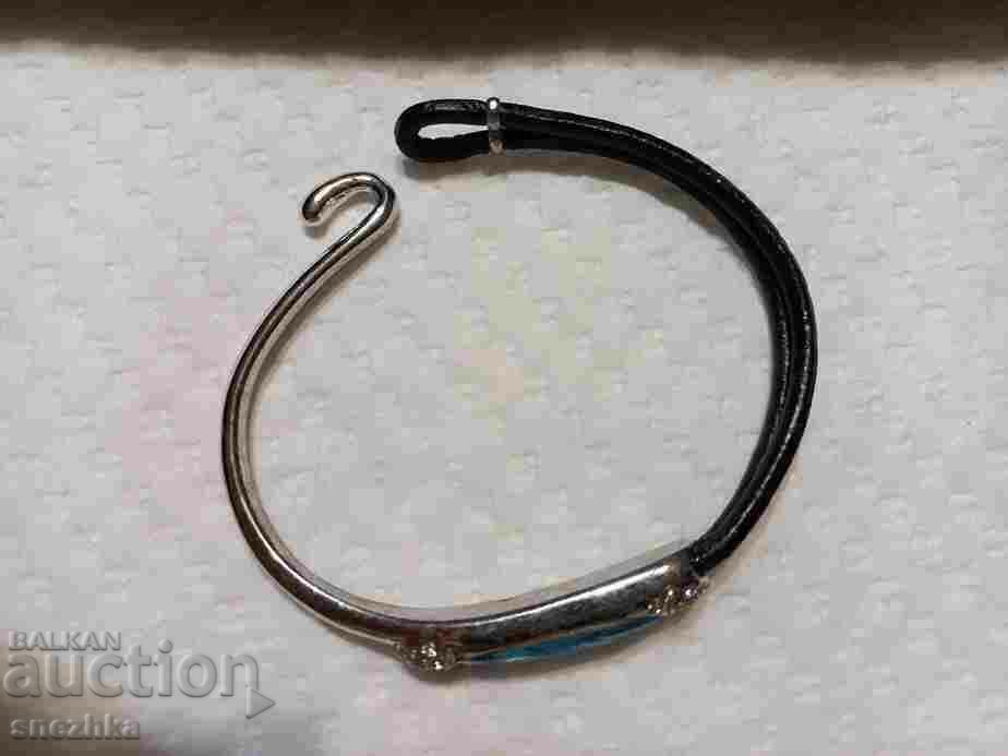 Auction  Jewelry - bracelet - metal, leather, stone