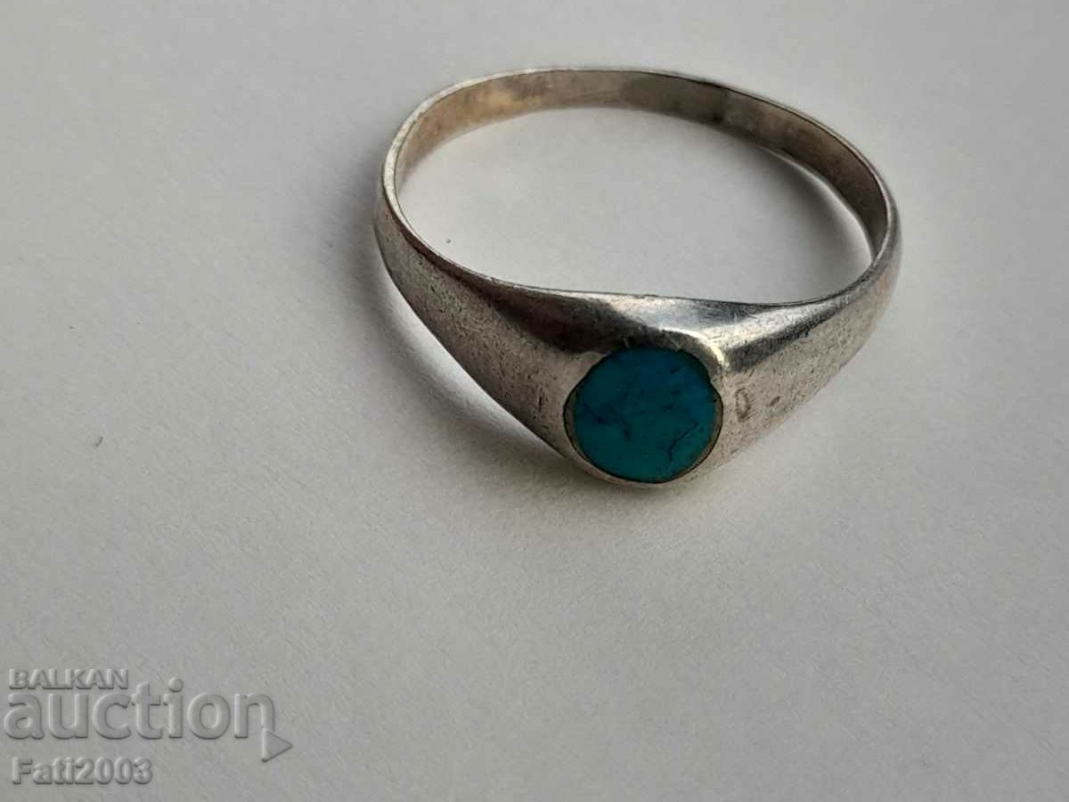 Silver ring with turquoise